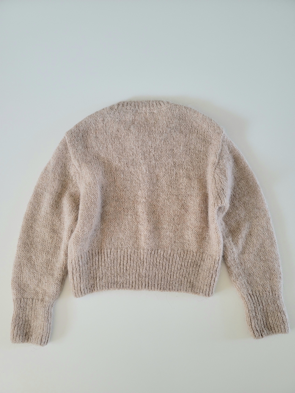 H&M Wool/Alpaca Blend Crew Neck Long Sleeve Taupe Sweater, XS - Picture 9 of 9
